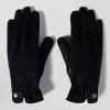 Paire de gants en cuir lisse bleu marine