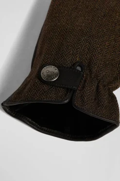 Paire de gants en cuir lisse marron
