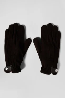 Paire de gants en cuir marron