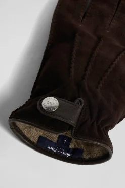 Paire de gants en cuir marron