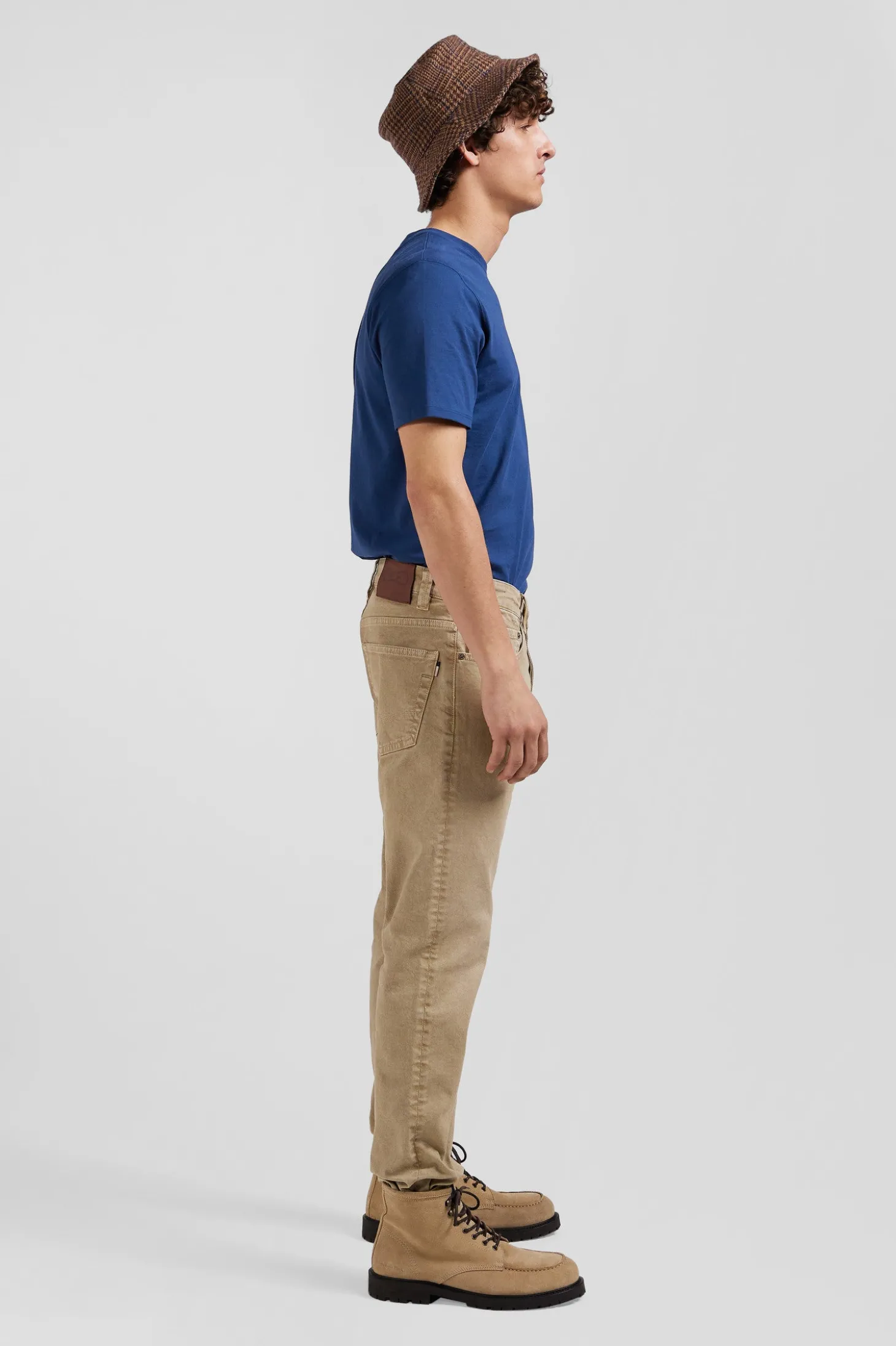 Pantalon 5 poches en coton stretch chanvre coupe Regular