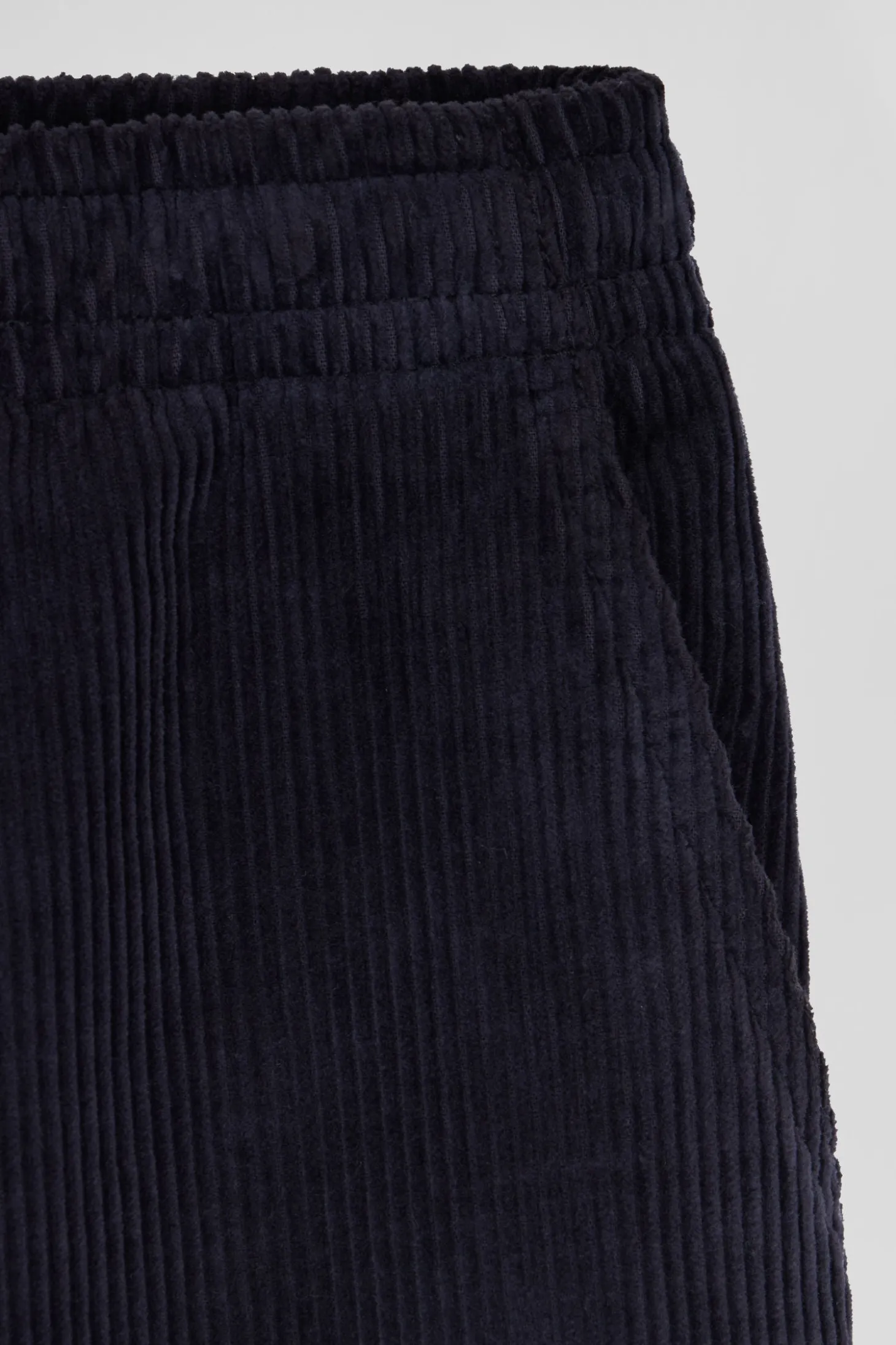 Pantalon à taille élastiquée en coton stretch bleu marine coupe Modern