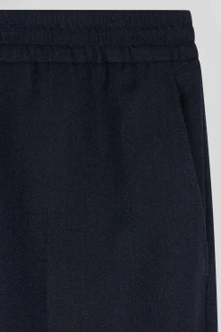 Pantalon bleu marine à taille élastiquée coupe Modern