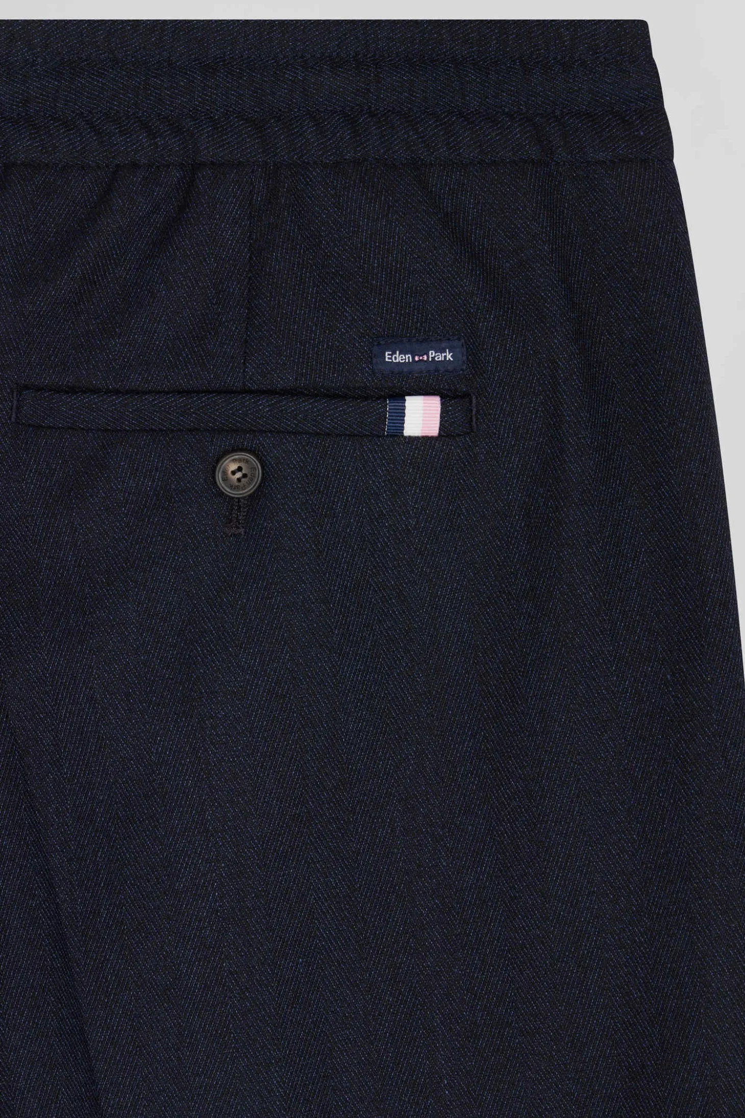 Pantalon bleu marine à taille élastiquée coupe Modern