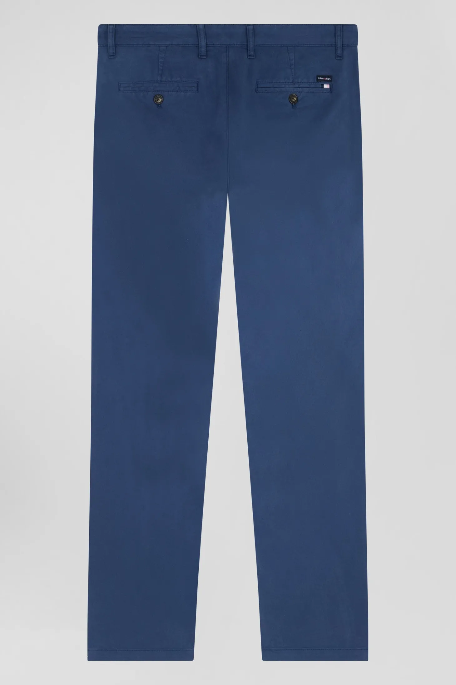 Pantalon chino bleu en gabardine de coton stretch coupe Regular