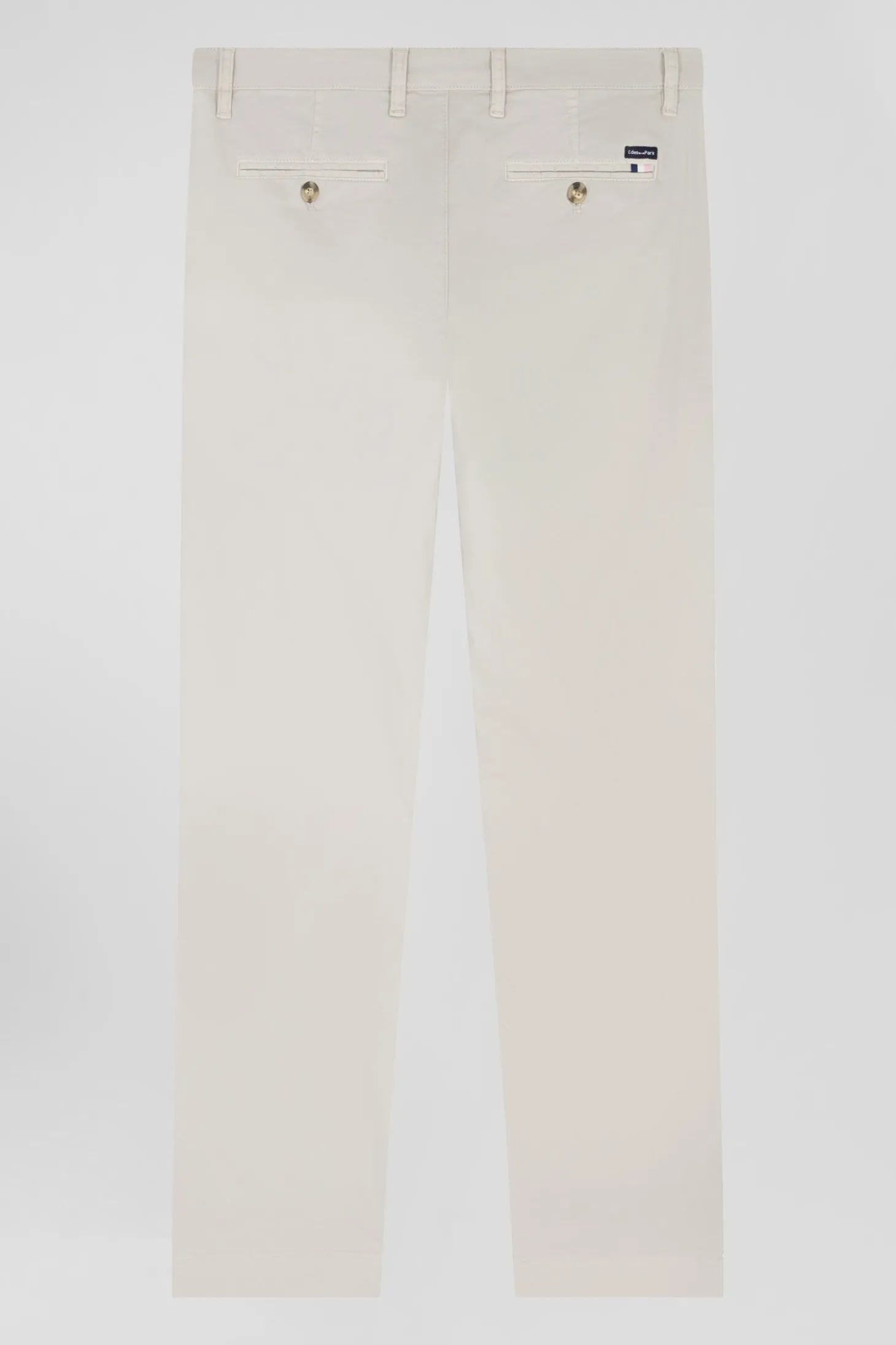 Pantalon chino camel en gabardine de coton stretch coupe Regular