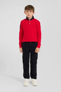 Pantalon chino en coton stretch bleu marine coupe Regular