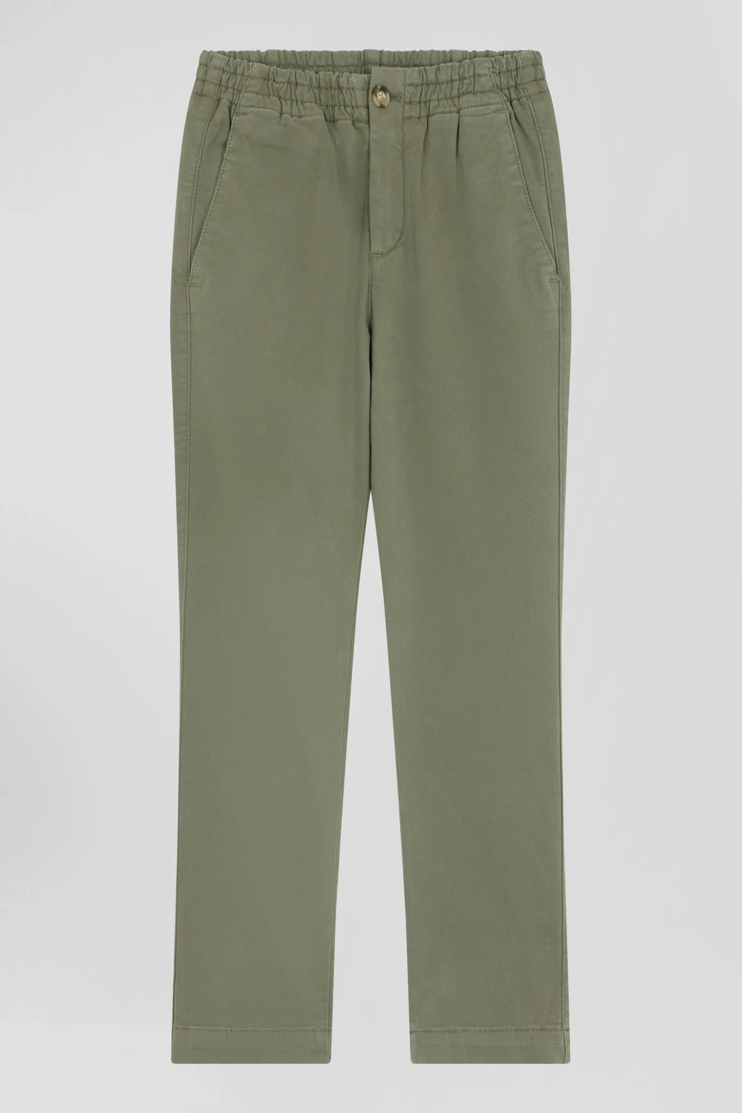 Pantalon chino en coton stretch camel coupe Regular