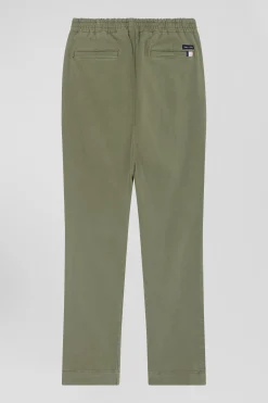 Pantalon chino en coton stretch camel coupe Regular