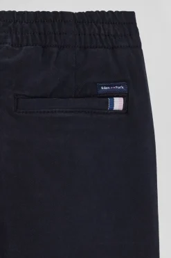 Pantalon chino en coton stretch bleu marine coupe Regular