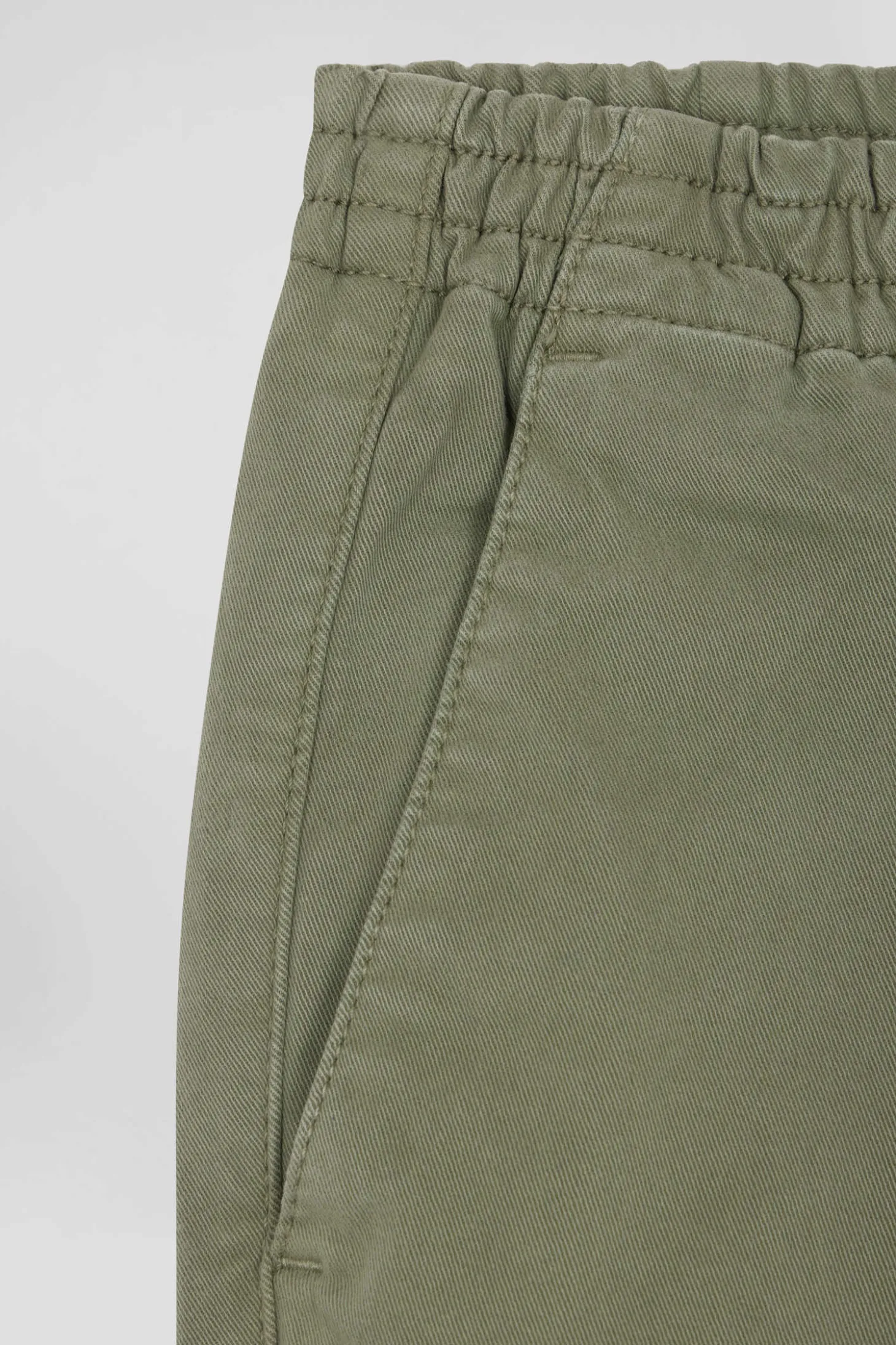 Pantalon chino en coton stretch camel coupe Regular