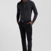 Pantalon chino en coton velours stretch brun coupe Regular