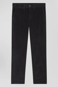 Pantalon chino en coton velours stretch kaki coupe Regular