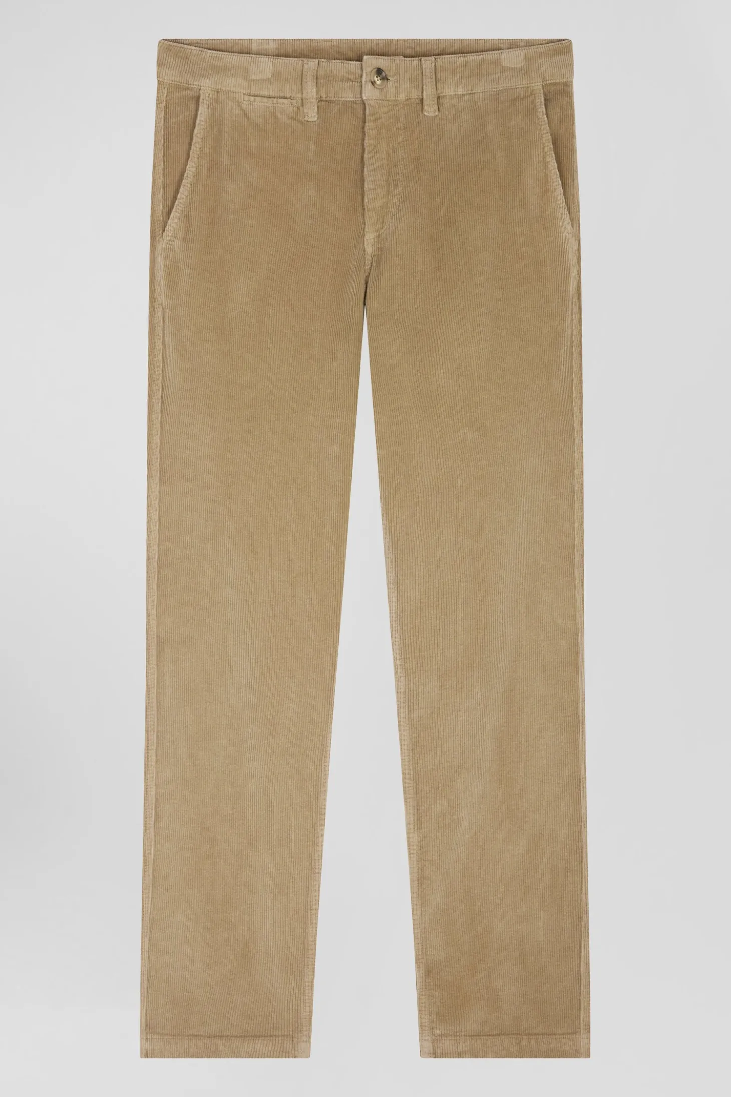 Pantalon chino en coton velours stretch chanvre coupe Regular