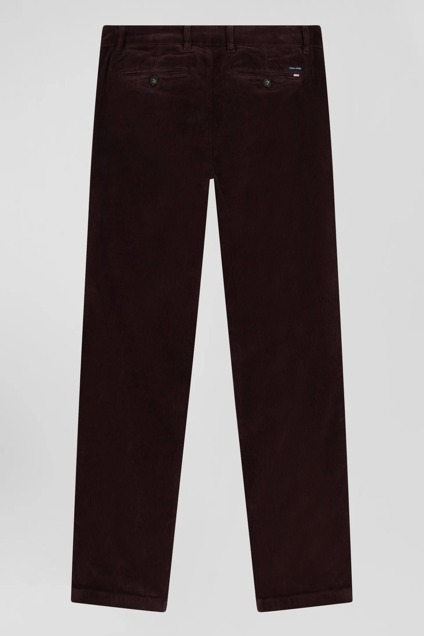 Pantalon chino en coton velours stretch bordeaux coupe Regular