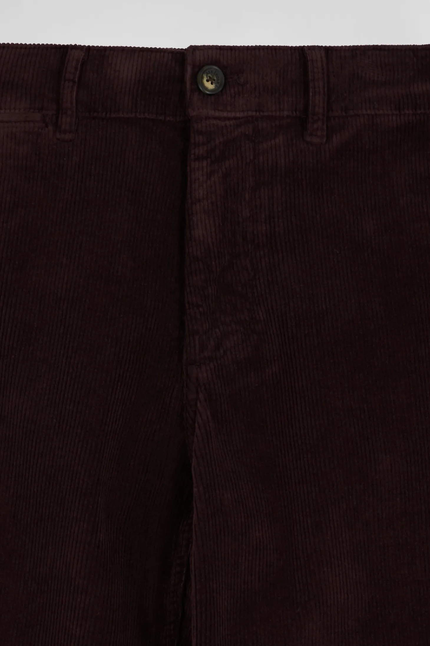 Pantalon chino en coton velours stretch bordeaux coupe Regular