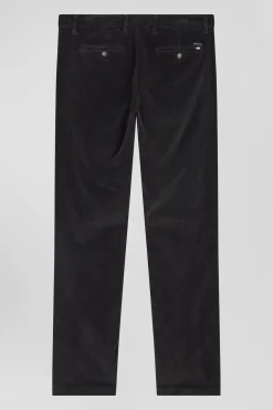 Pantalon chino en coton velours stretch kaki coupe Regular