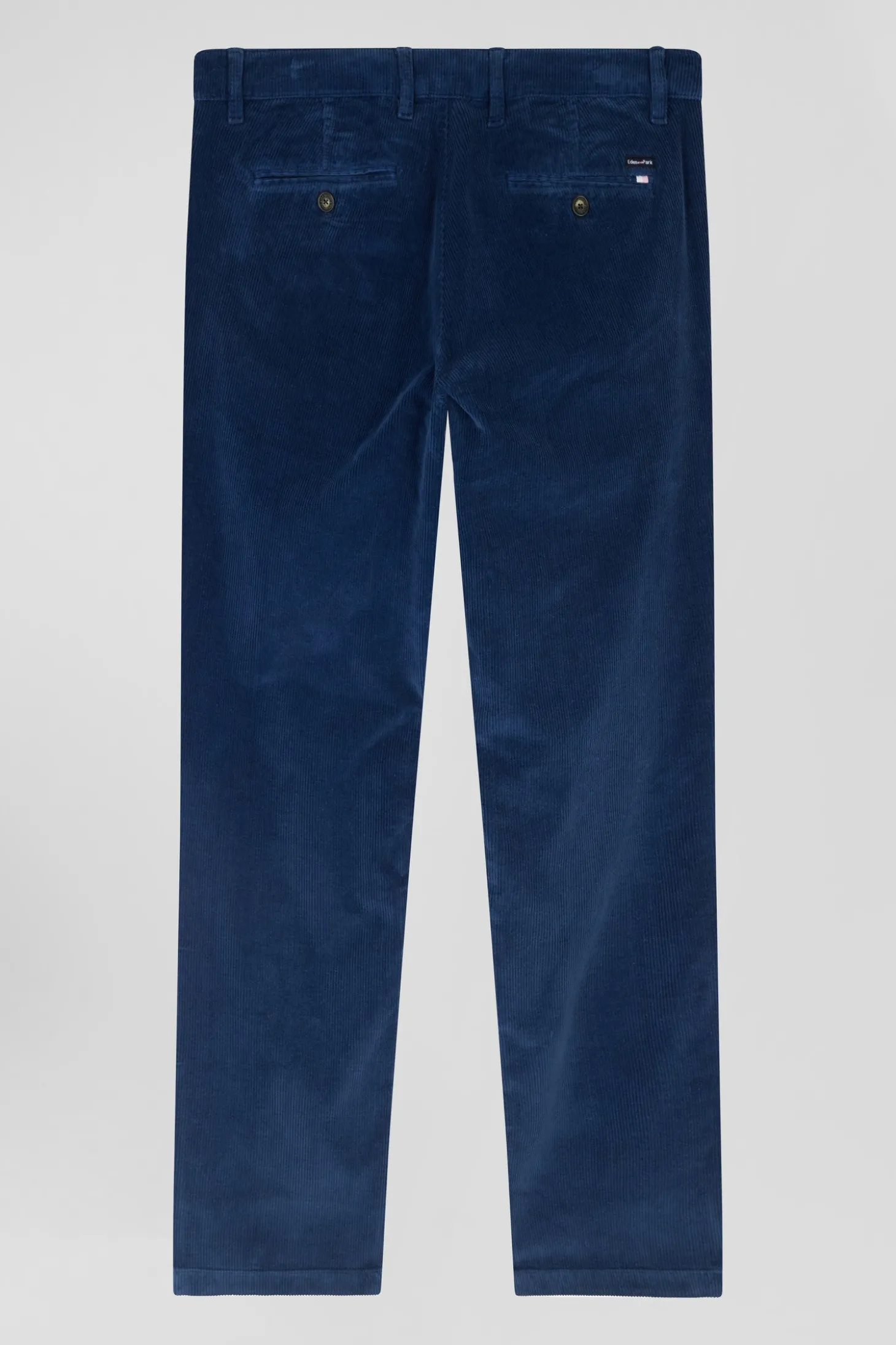 Pantalon chino en coton velours stretch bleu coupe Regular