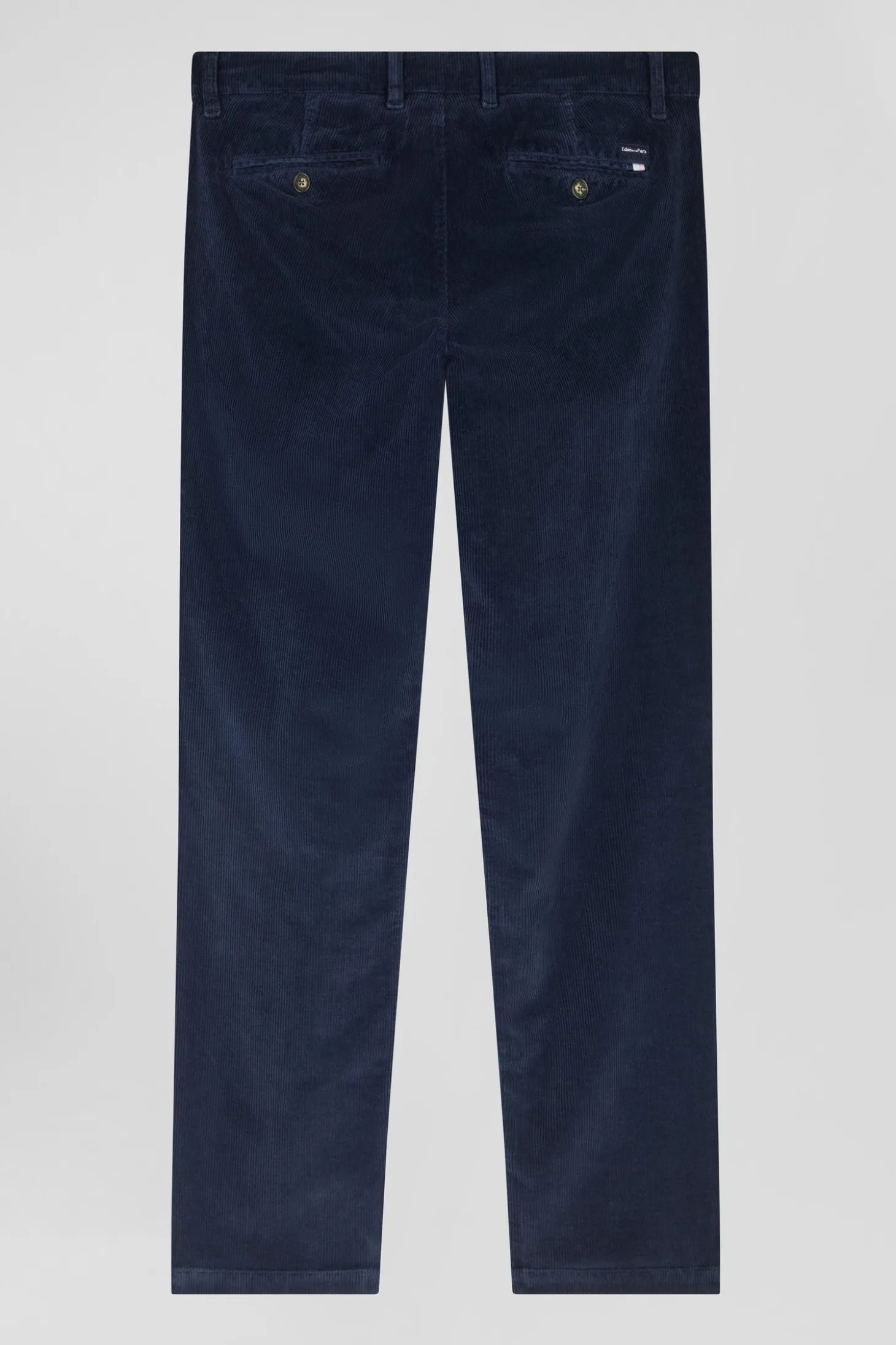 Pantalon chino en coton velours stretch marine coupe Regular