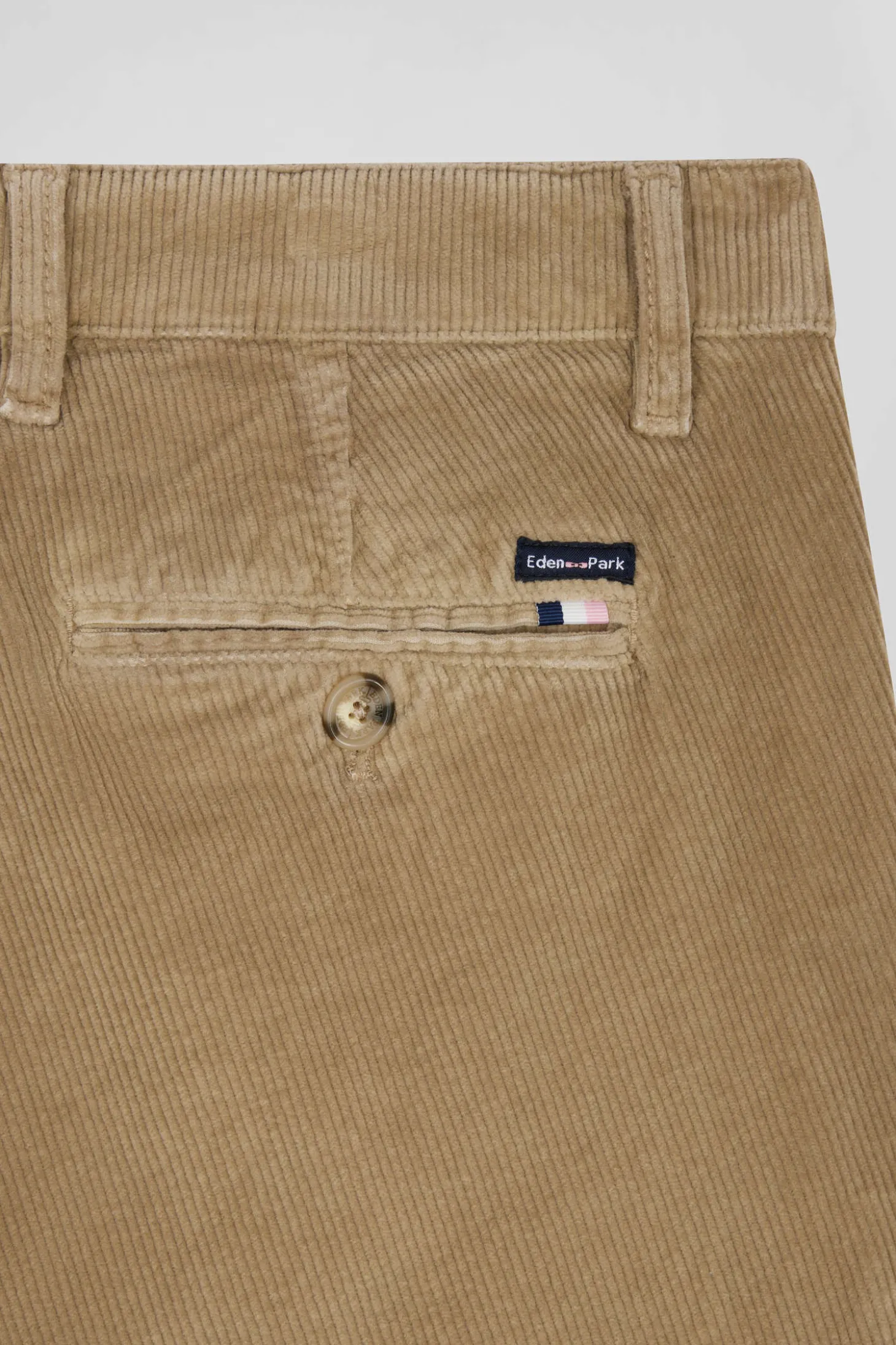 Pantalon chino en coton velours stretch chanvre coupe Regular
