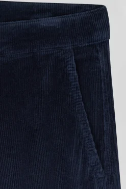 Pantalon chino en coton velours stretch marine coupe Regular