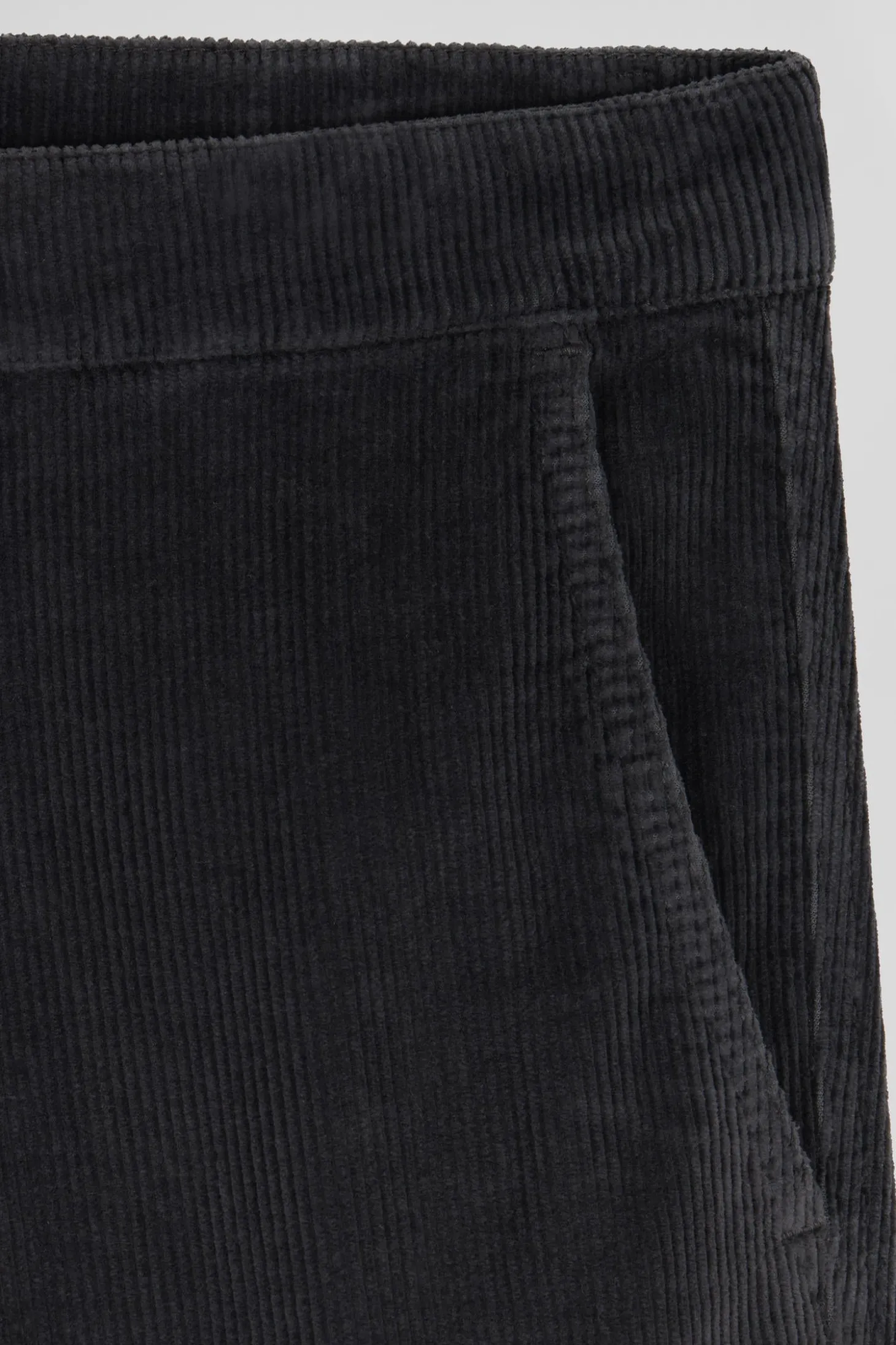 Pantalon chino en coton velours stretch brun coupe Regular