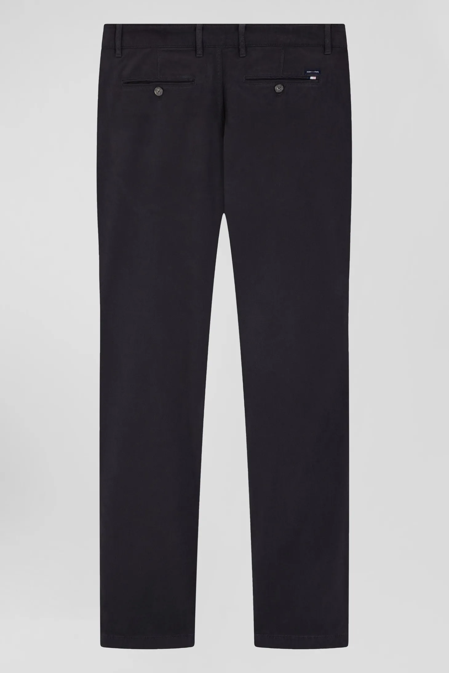 Pantalon chino en piqué de coton stretch et modal gris coupe Regular