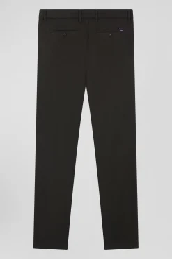 Pantalon chino en piqué de coton stretch et modal kaki coupe Regular