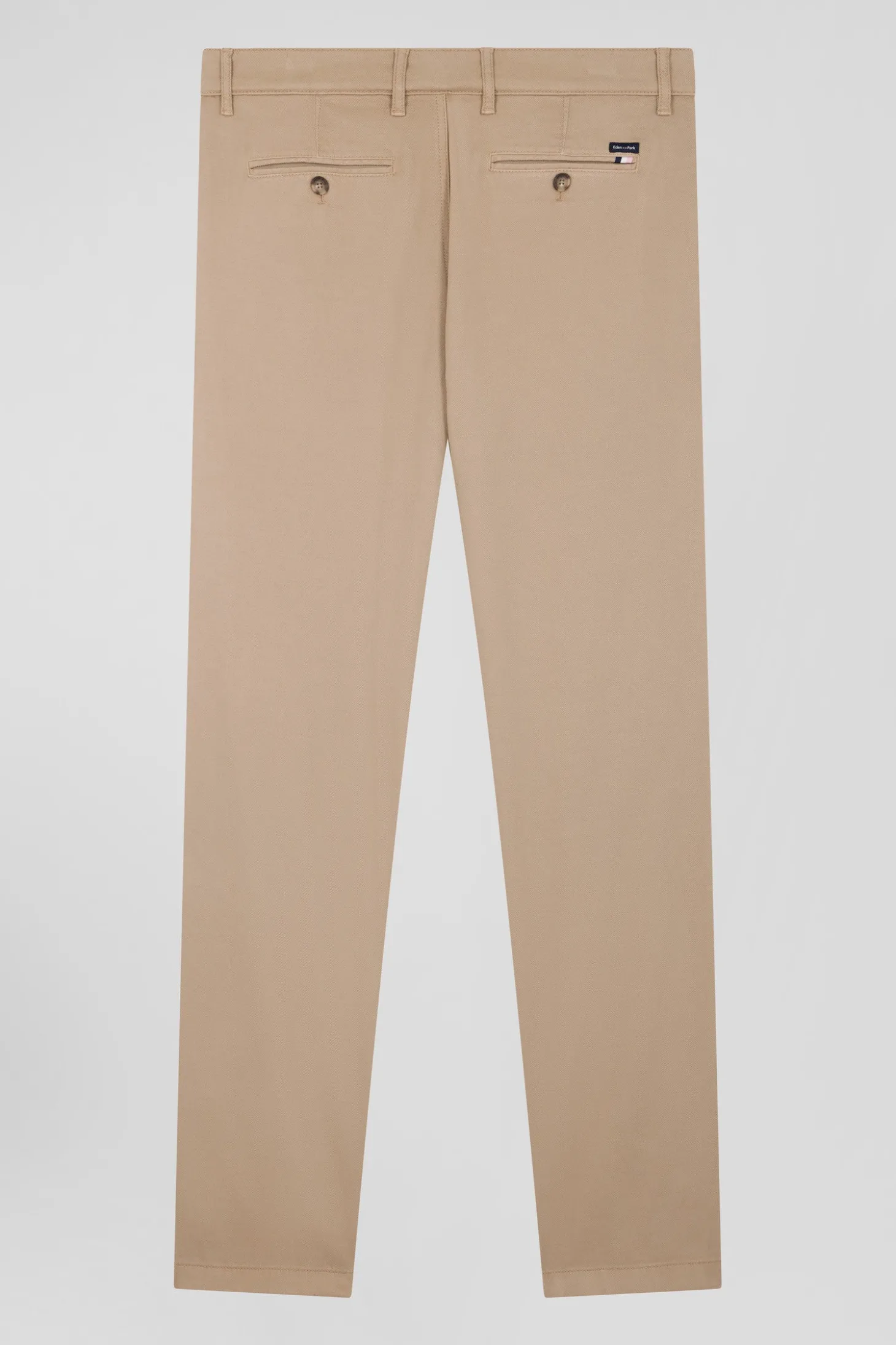 Pantalon chino en piqué de coton stretch et modal chanvre coupe Regular