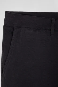 Pantalon chino en piqué de coton stretch et modal gris coupe Regular