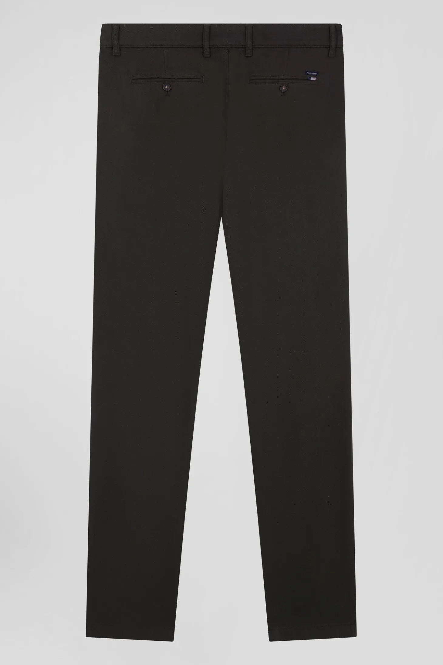 Pantalon chino en piqué de coton stretch et modal kaki coupe Regular