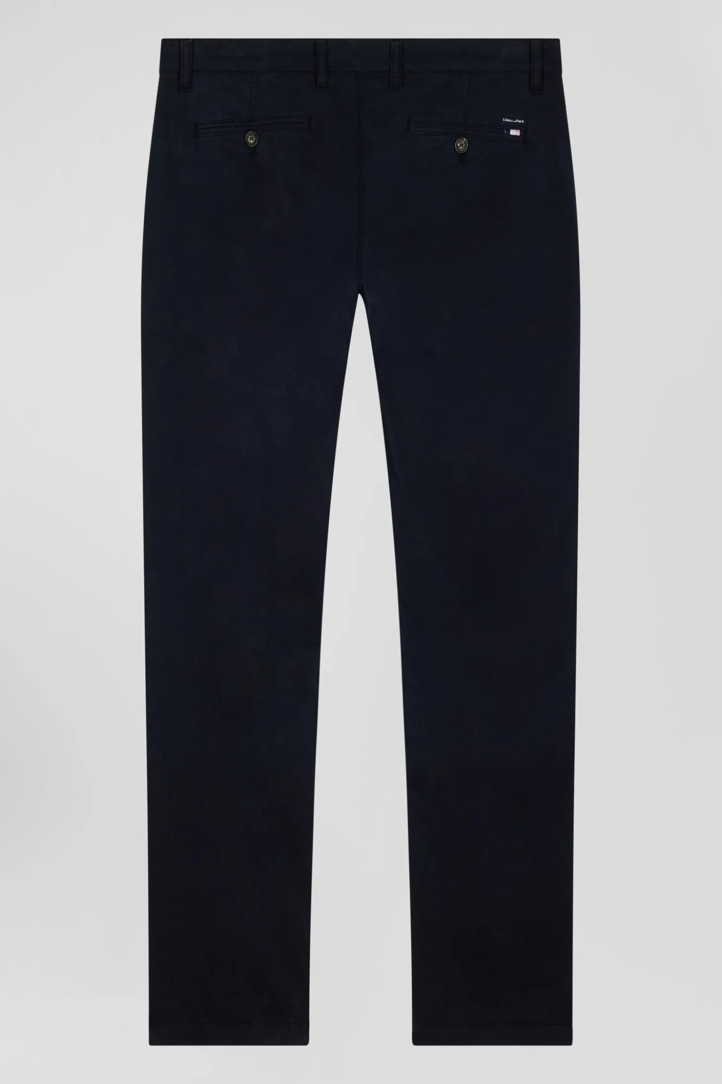 Pantalon chino uni en coton stretch bleu marine coupe Slim