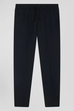 Pantalon en laine stretch kaki taille élastique coupe Modern