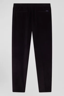 Pantalon en velours côtelé marron taille élastiquée coupe Modern