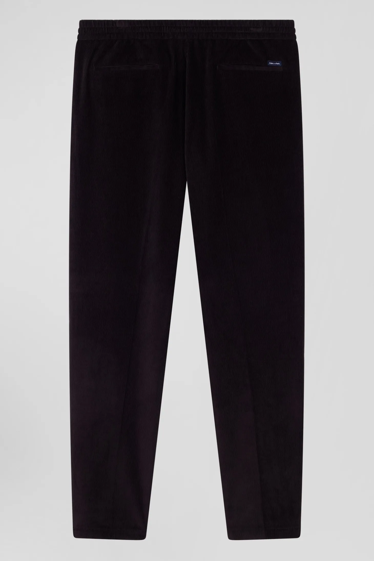 Pantalon en velours côtelé marron taille élastiquée coupe Modern