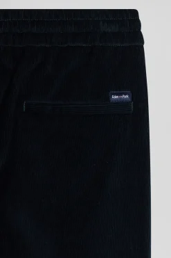 Pantalon en velours côtelé bleu marine taille élastiquée coupe Modern