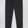 Pantalon gris anthracite à taille élastiquée coupe Modern