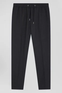 Pantalon gris anthracite à taille élastiquée coupe Modern