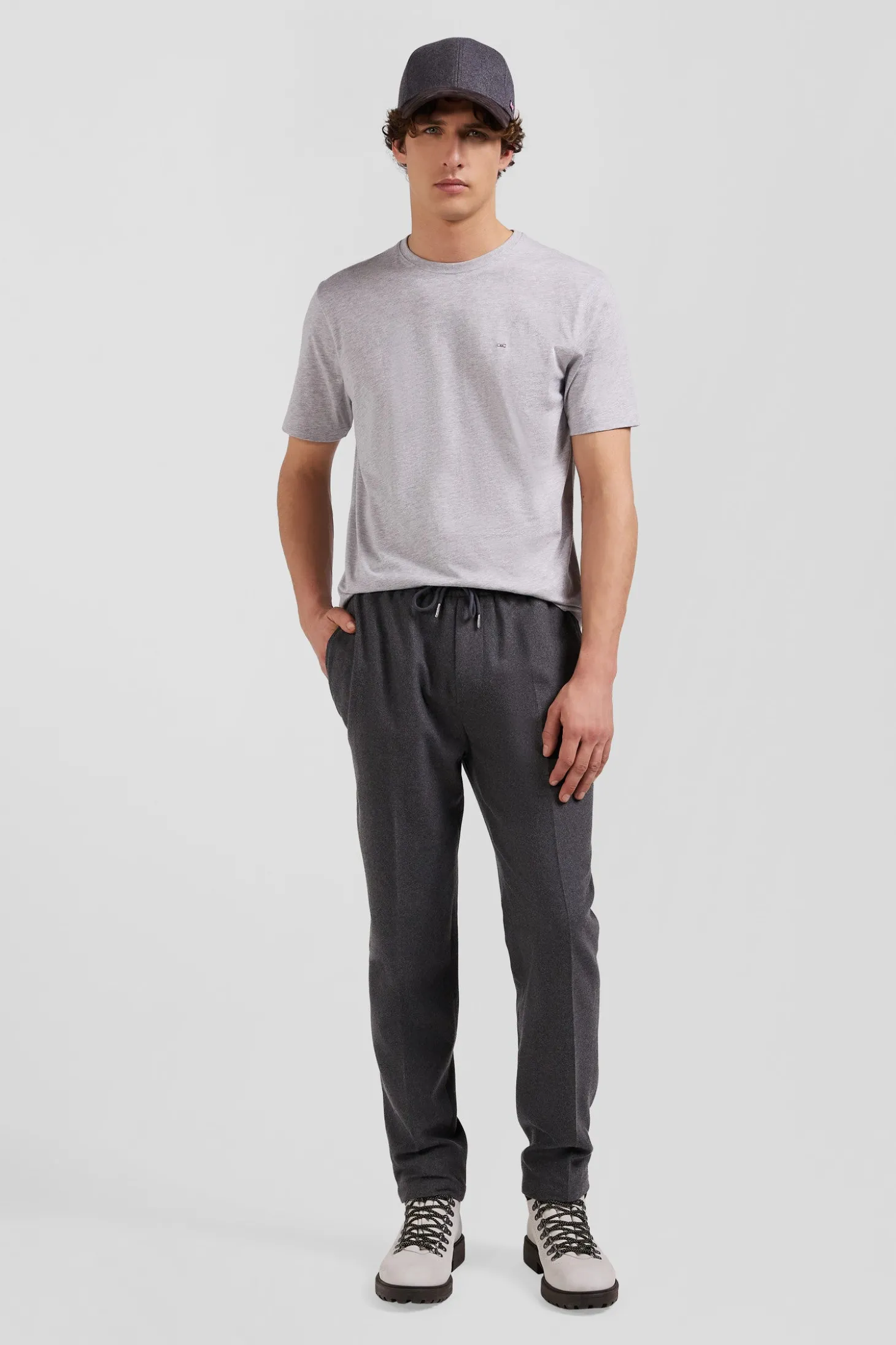 Pantalon gris taille élastiquée coupe Modern