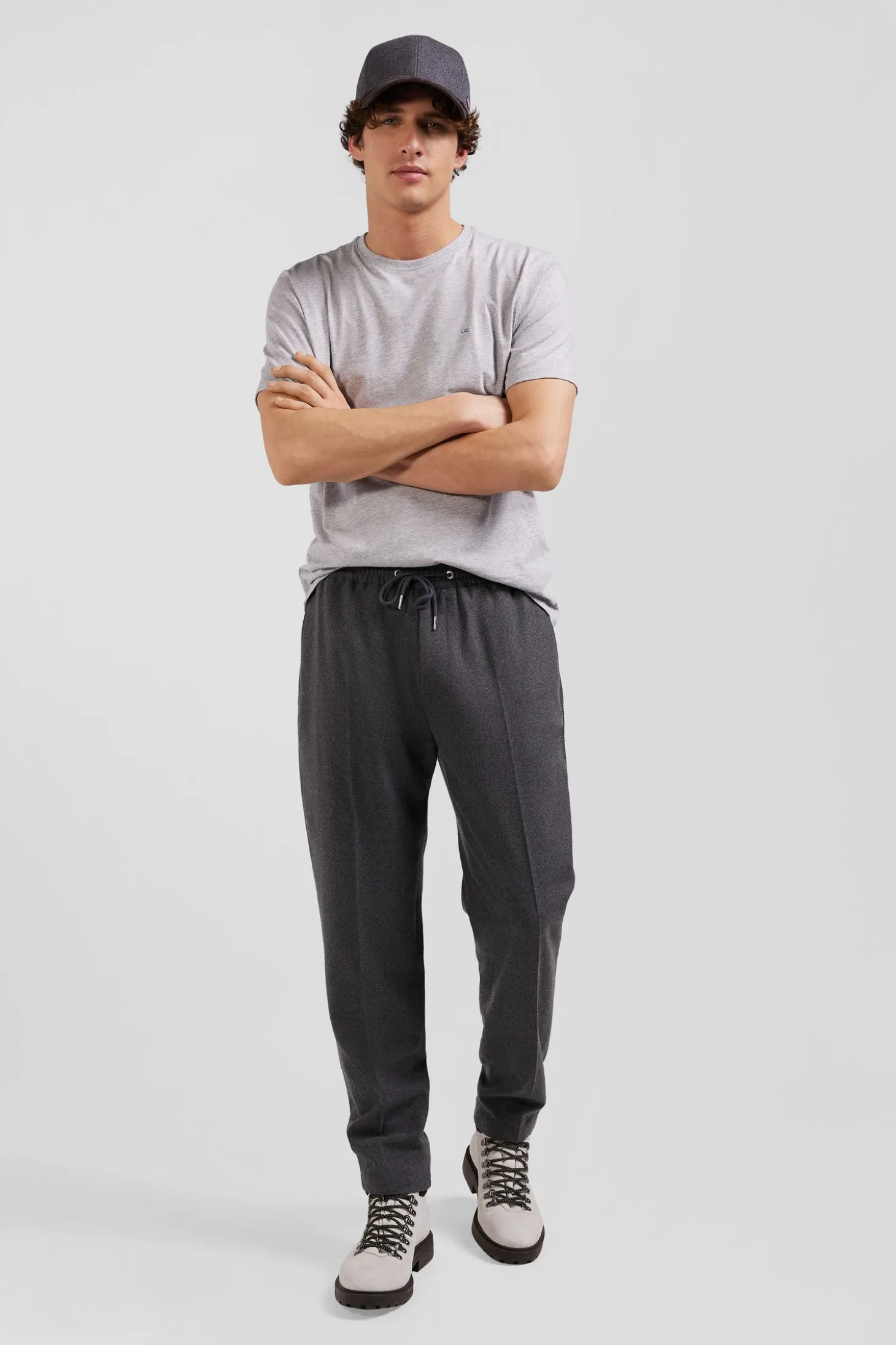 Pantalon gris taille élastiquée coupe Modern
