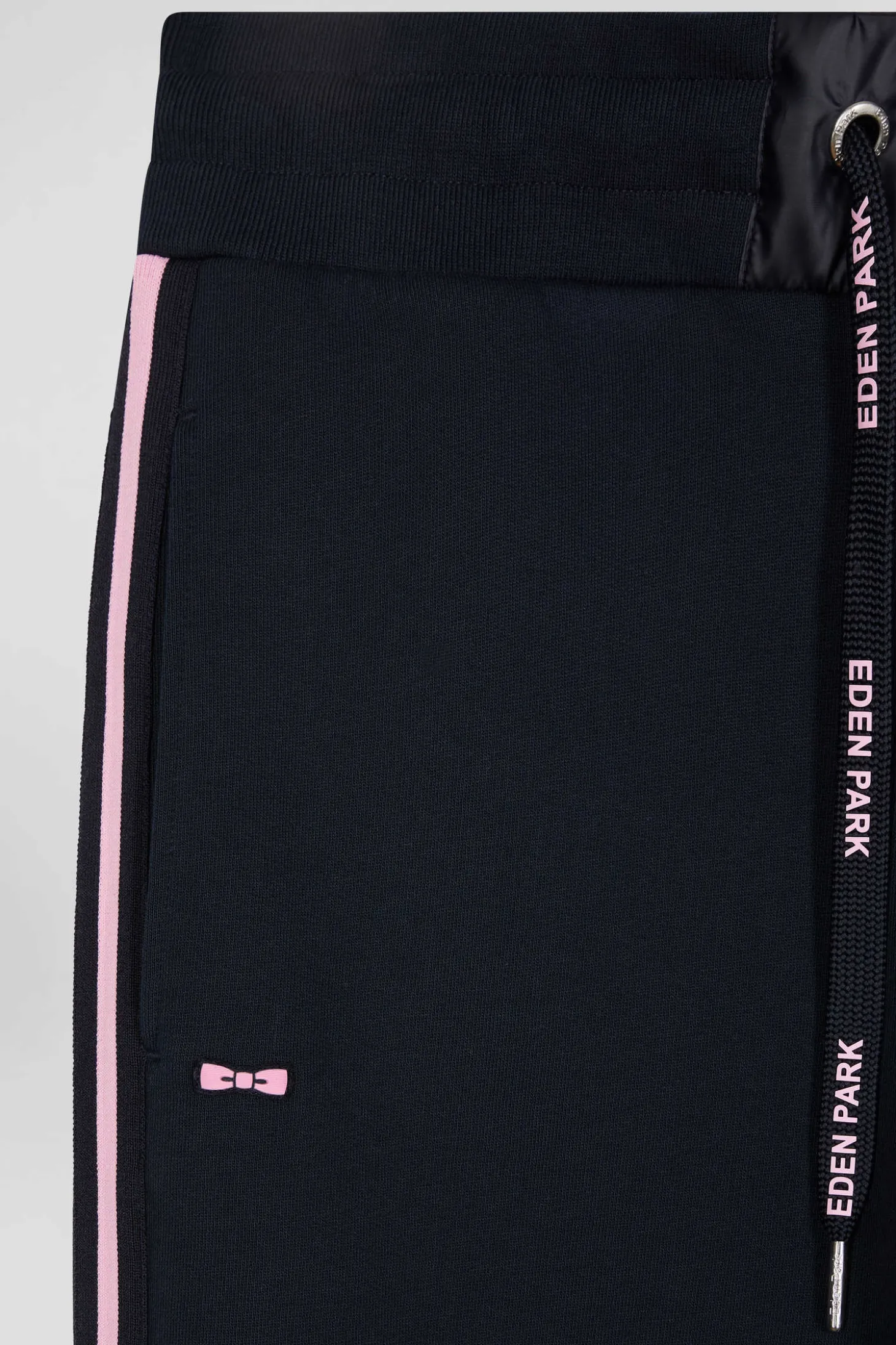 Pantalon jogging en coton mélangé bleu marine galon rayé coupe Regular