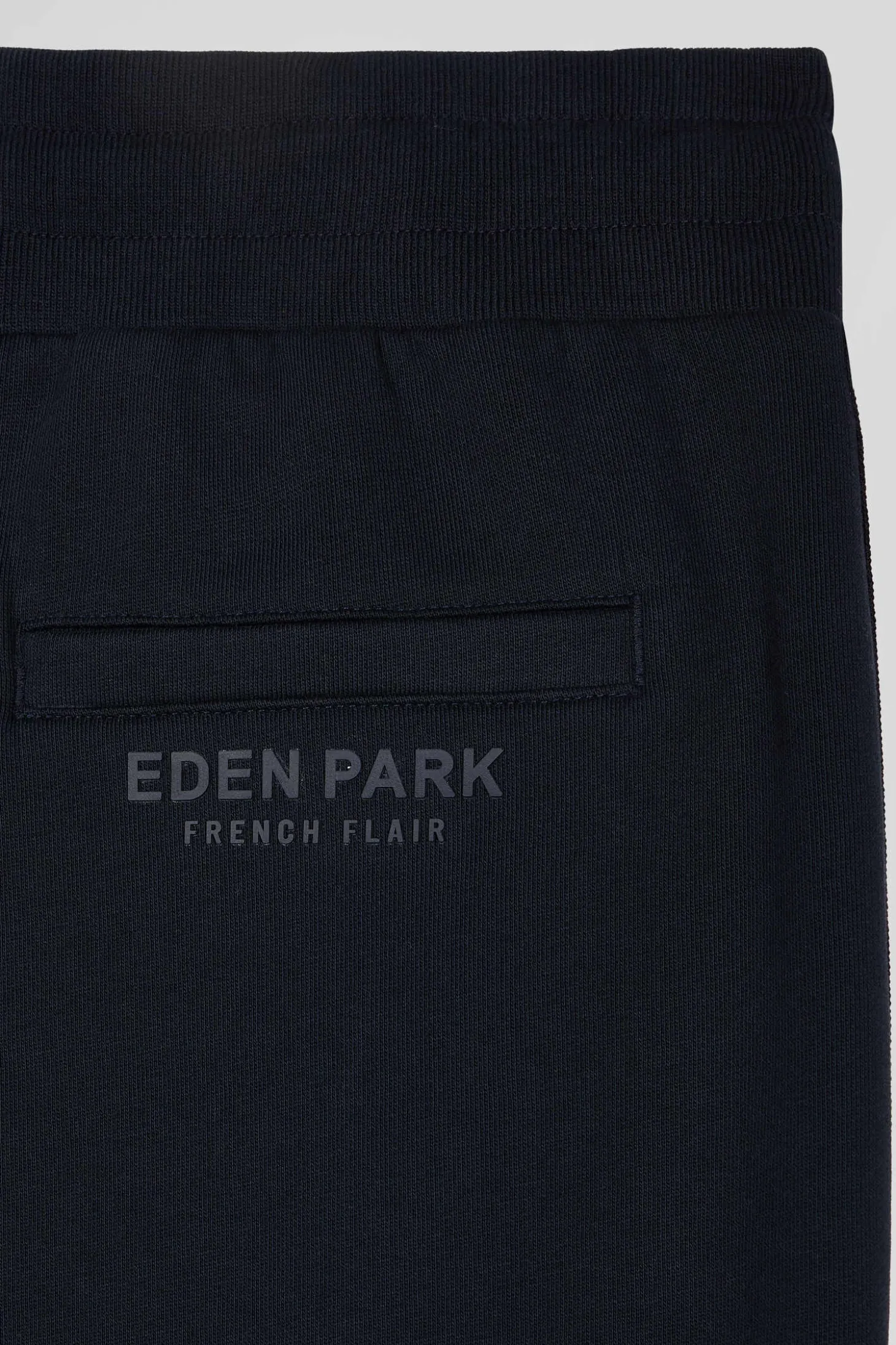 Pantalon jogging en coton mélangé bleu marine galon rayé coupe Regular