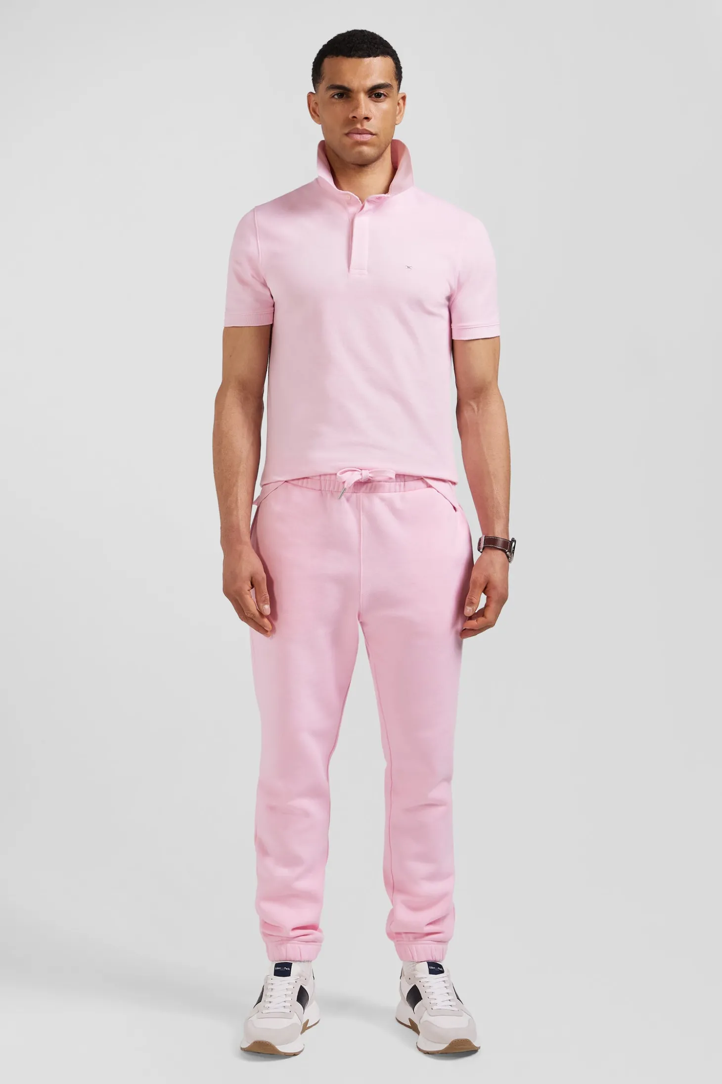 Pantalon jogging en molleton gratté rose coupe Regular
