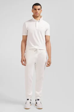 Pantalon jogging en molleton gratté écru coupe Regular