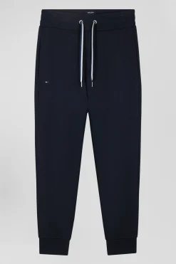 Pantalon jogging en molleton gratté bleu marine coupe Relaxed