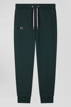 Pantalon jogging en molleton coton gratté vert coupe Regular