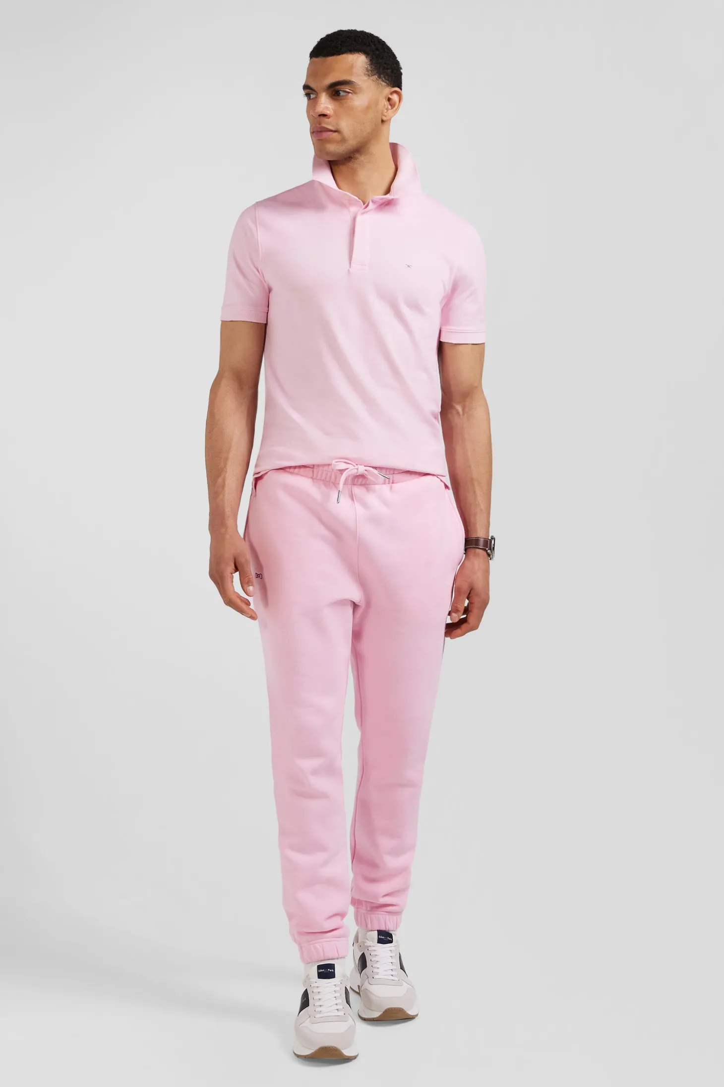 Pantalon jogging en molleton gratté rose coupe Regular