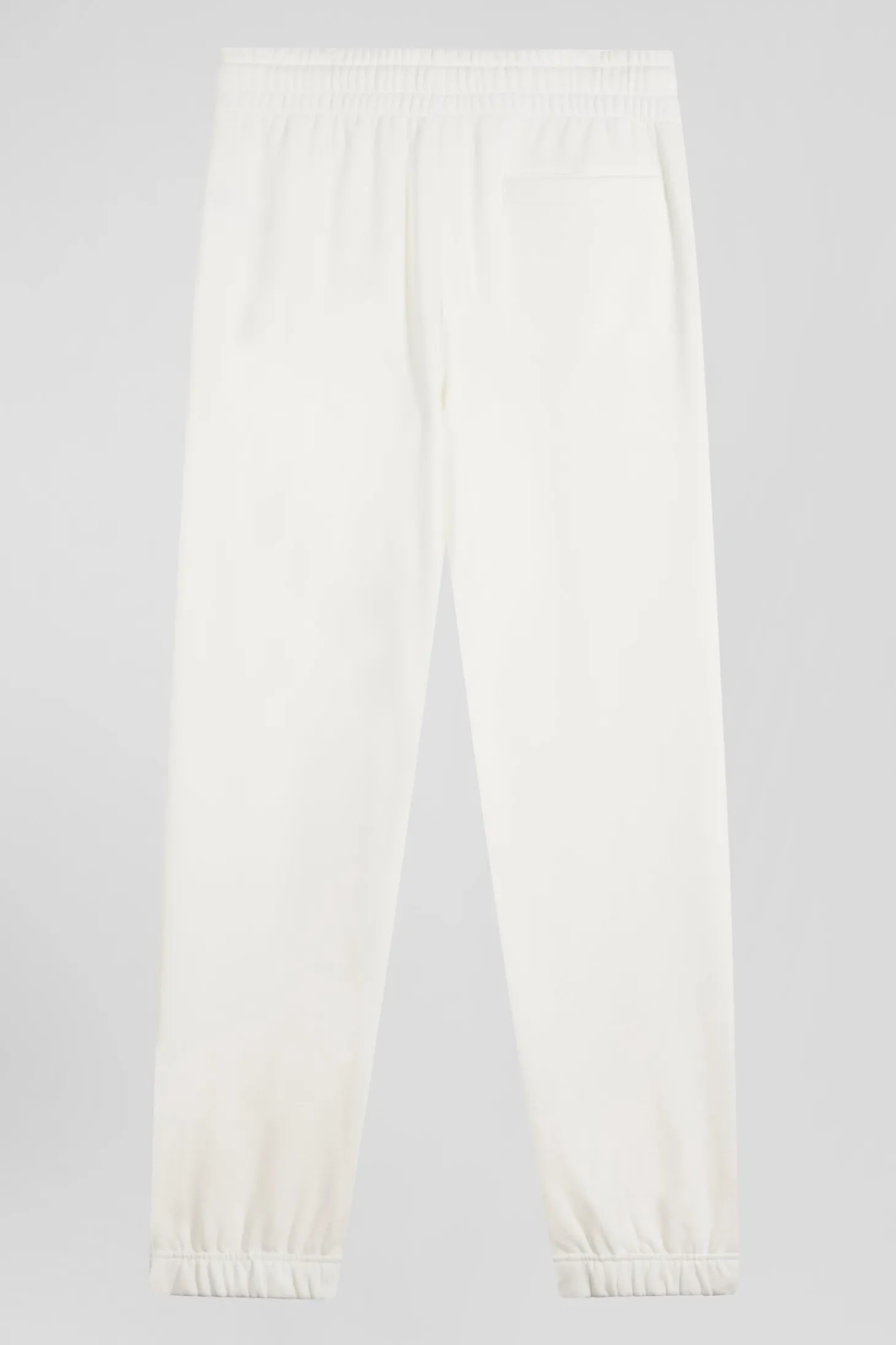 Pantalon jogging en molleton gratté écru coupe Regular
