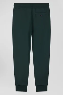 Pantalon jogging en molleton coton gratté vert coupe Regular