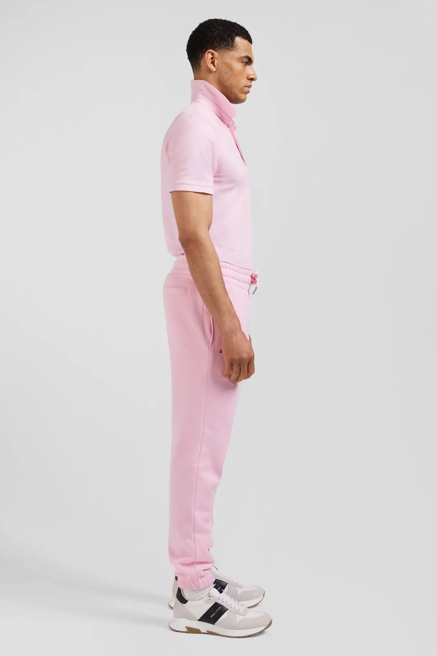 Pantalon jogging en molleton gratté rose coupe Regular